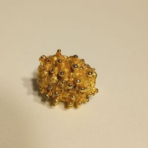 Vintage Gold Toned Chunky Spike Ring